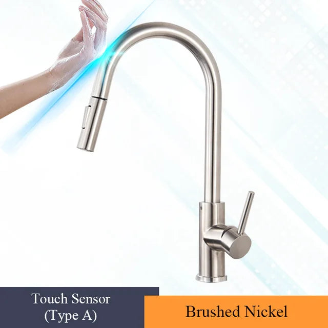 Wanmivezlo Pull-Out Touch Sensor Kitchen Faucet 360 Rotation