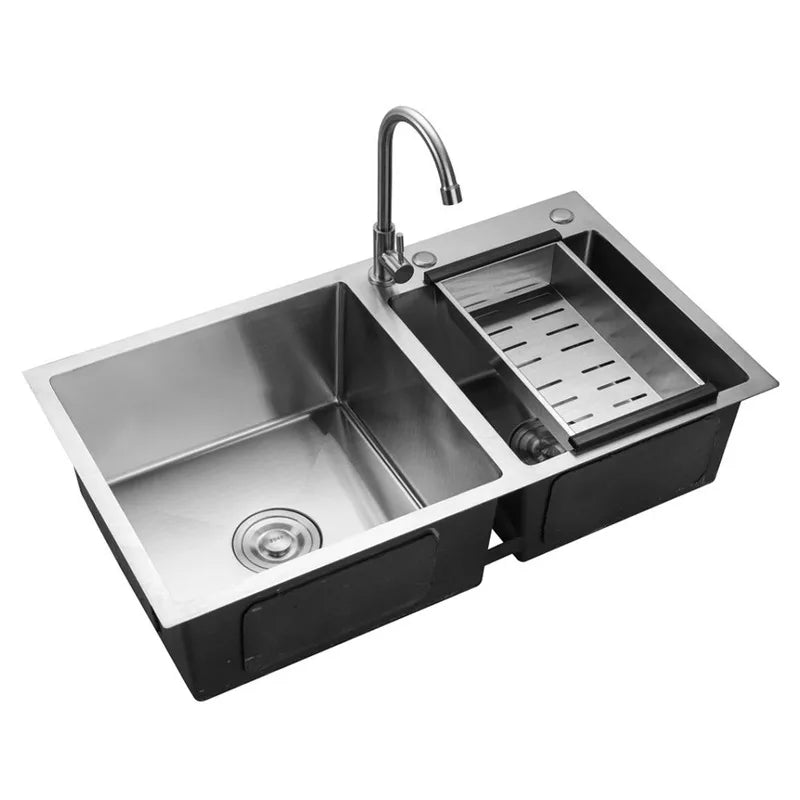 Stainless Steel Double Sink With Drainer