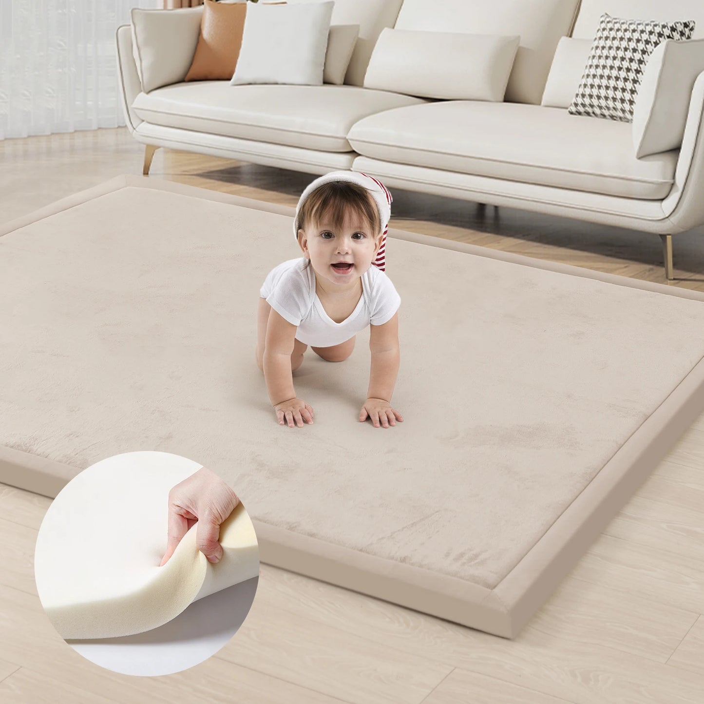 Huloo Sleep Memory Foam Playpen Carpet Non Slip Living Room