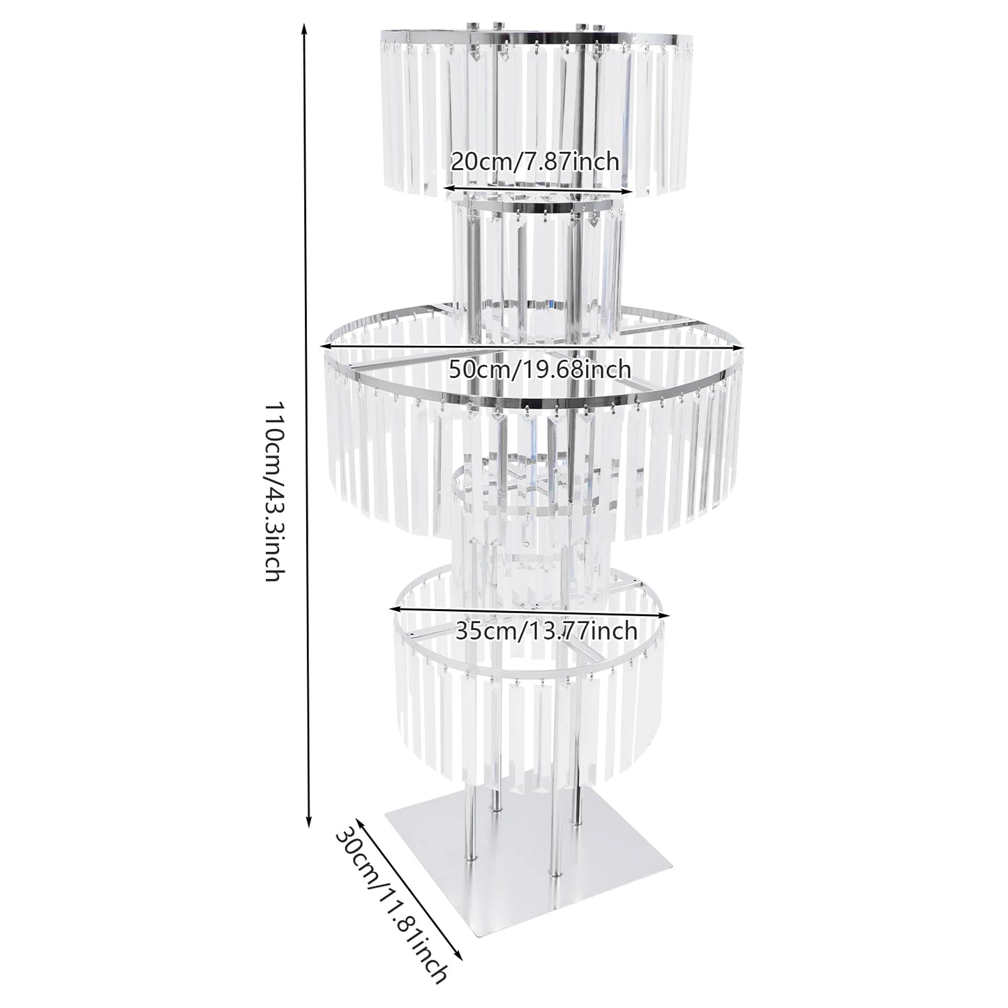5-Tier Flower Stand Centerpiece With Crystal Pendants