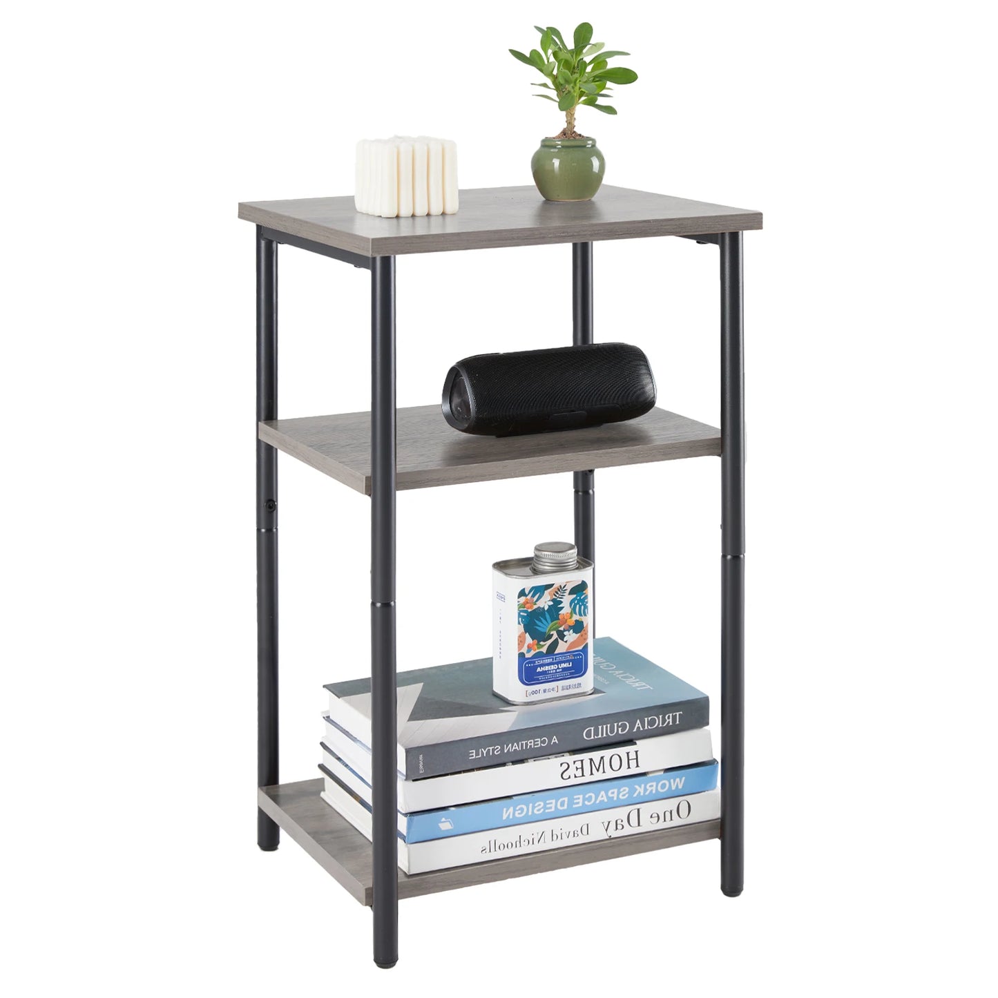 JHK 2/3-Tier End Table With Adjustable Feet