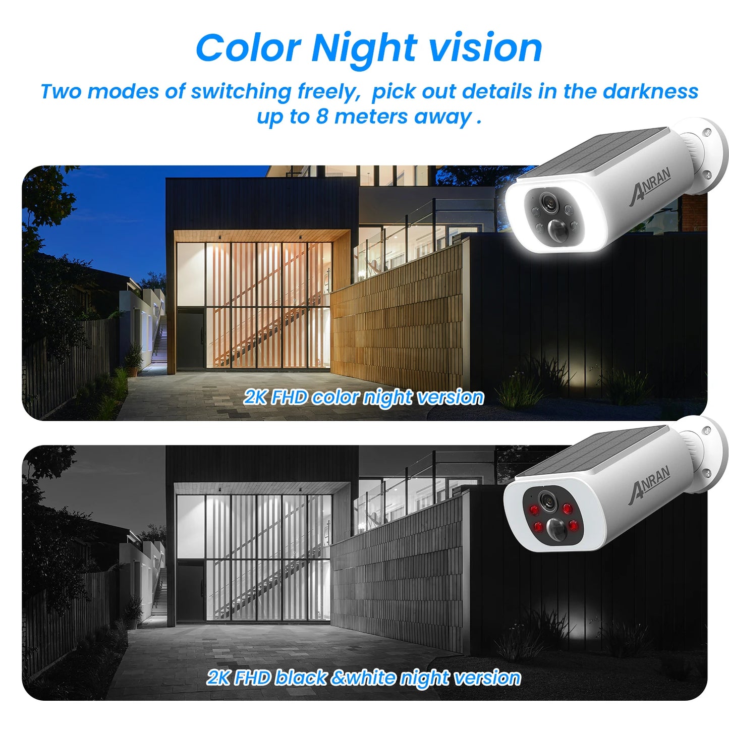 ANRAN 2K Solar Security Camera Set Wireless Floodlight Cameras