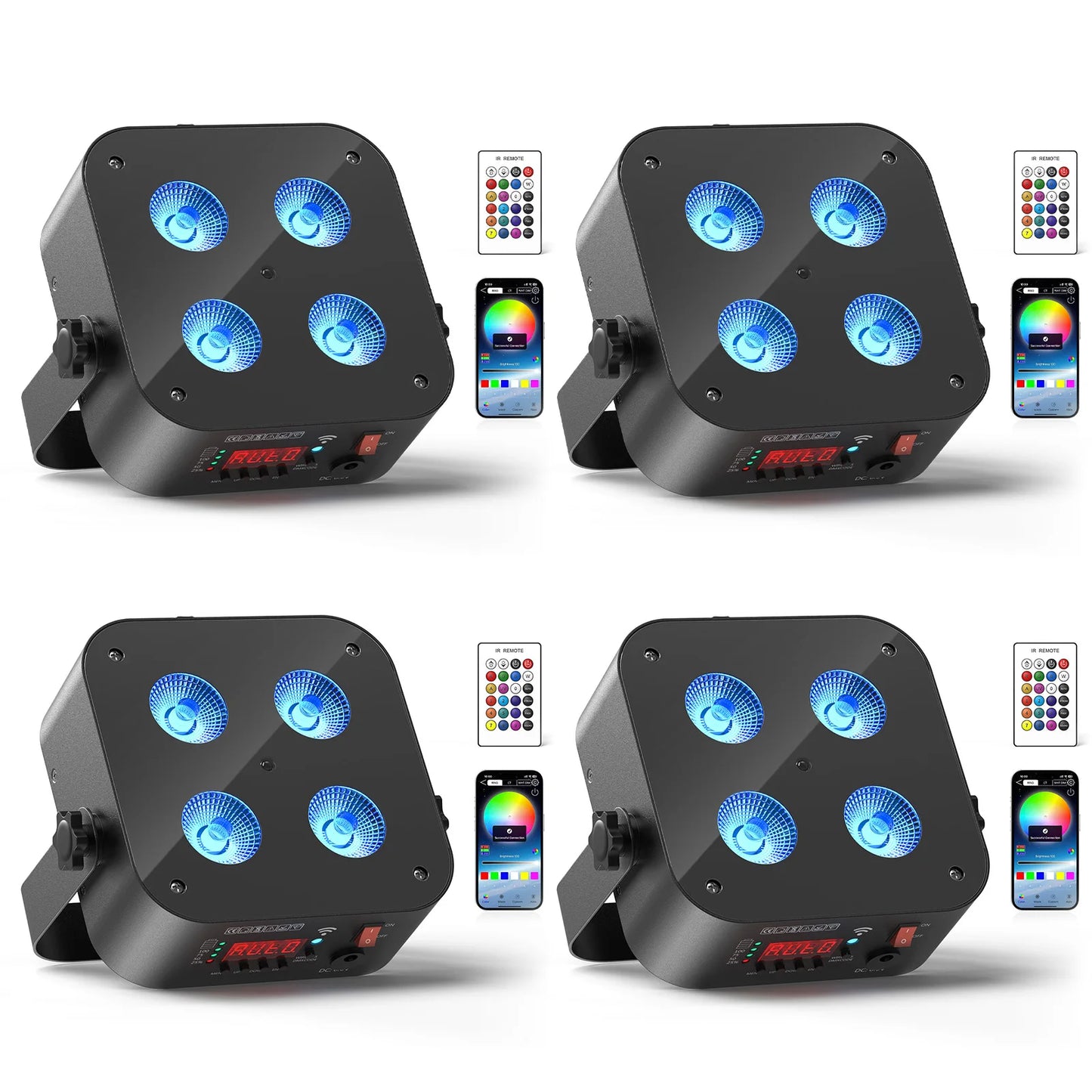 U'King Wireless App-Controlled LED Par Light RGBWA+UV