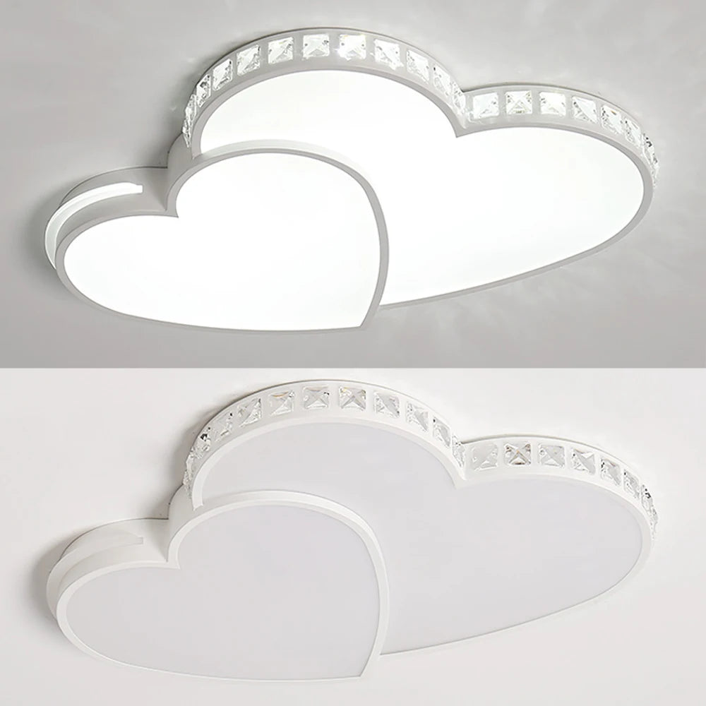 Heart Shaped Crystal LED Ceiling Light Fixture