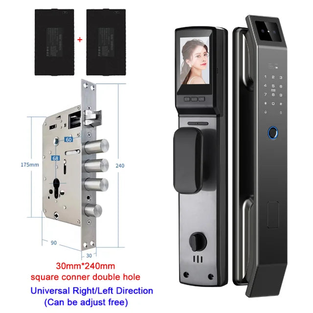 3D Face Recognition Unlock Digital Door Lock With Camera FIngerprint Password Unlock Keyless Electronic Door Lock