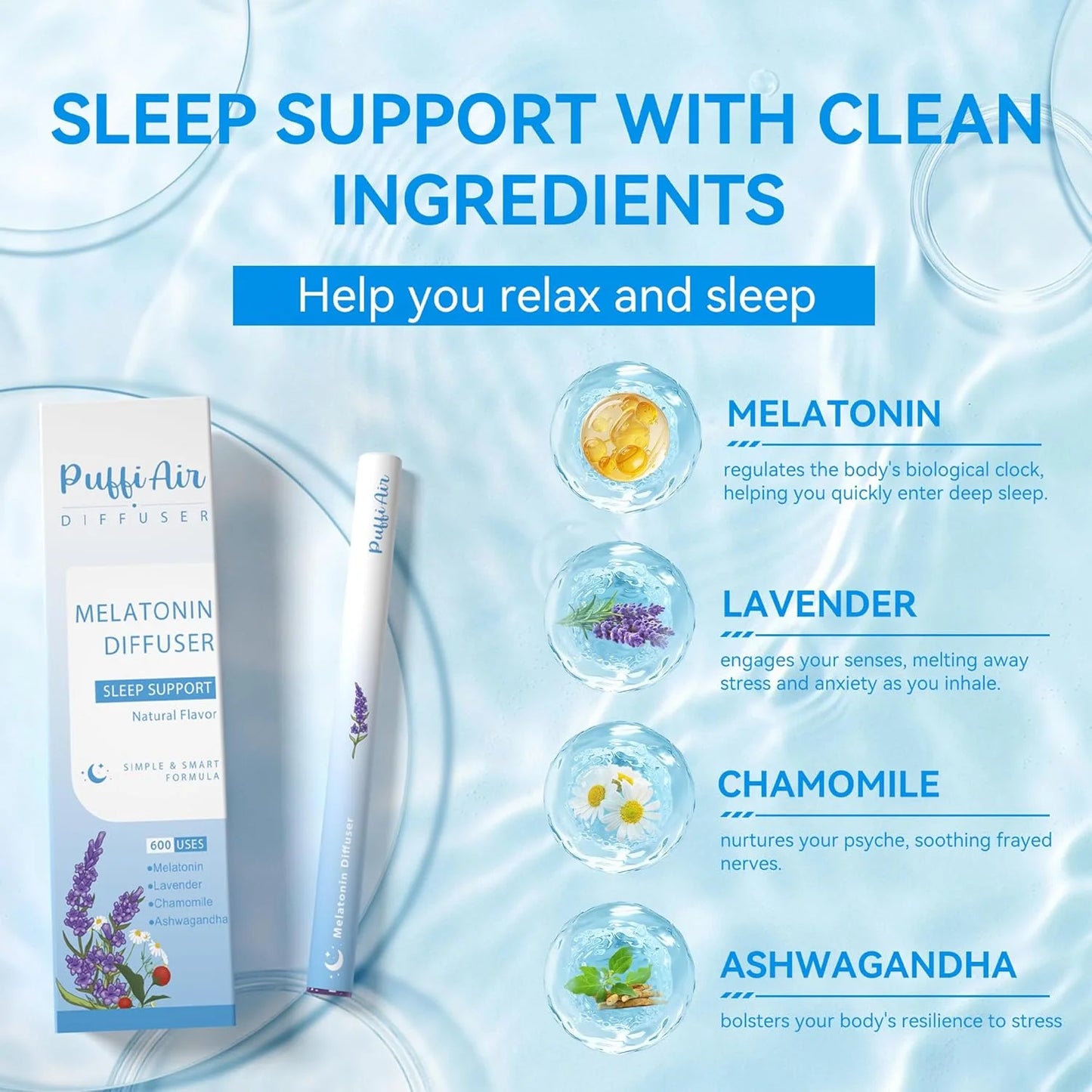 New Melatonin Diffuser For Nighttime Sleep Aids, 600 Uses