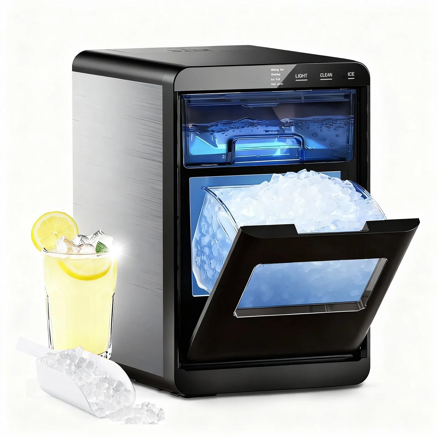 SHICUO Nugget Ice Maker Countertop Self Cleaning Chewable Ice