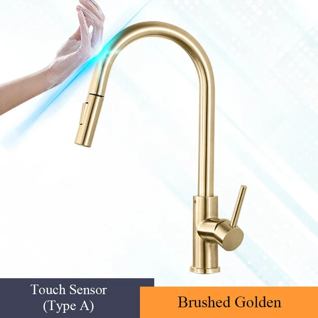 Wanmivezlo Pull-Out Touch Sensor Kitchen Faucet 360 Rotation