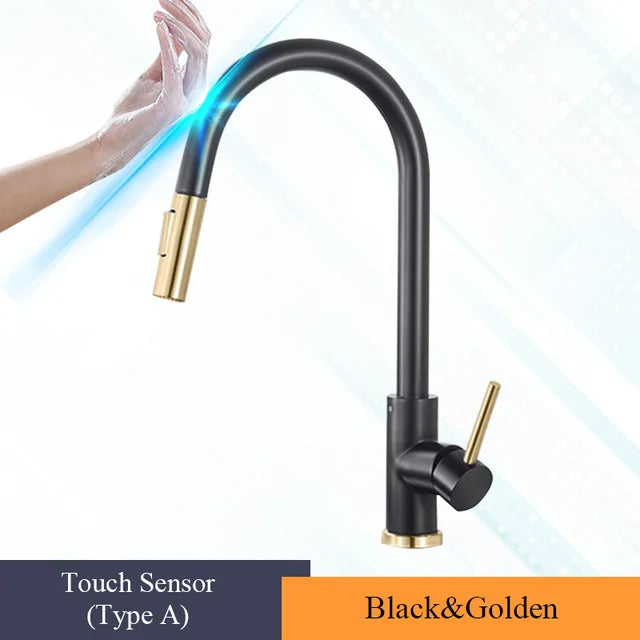 Wanmivezlo Pull-Out Touch Sensor Kitchen Faucet 360 Rotation
