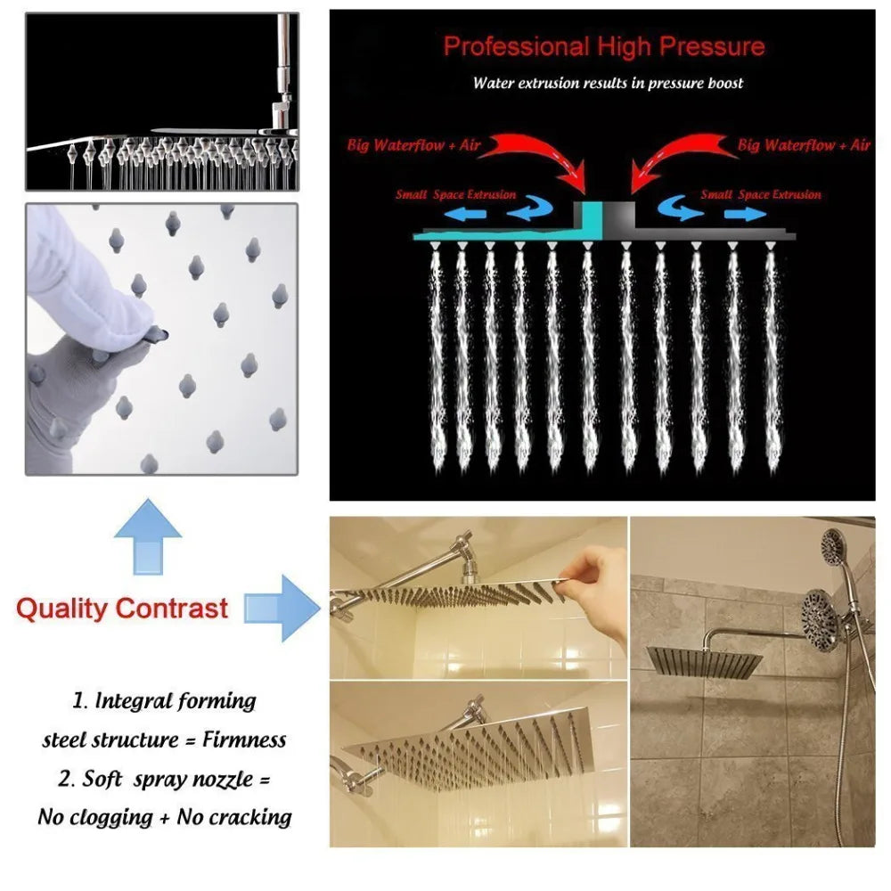 Fmhjfisd Square Rain Shower Head Stainless Steel High Pressure