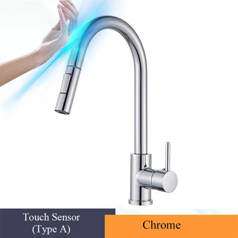 Wanmivezlo Pull-Out Touch Sensor Kitchen Faucet 360 Rotation