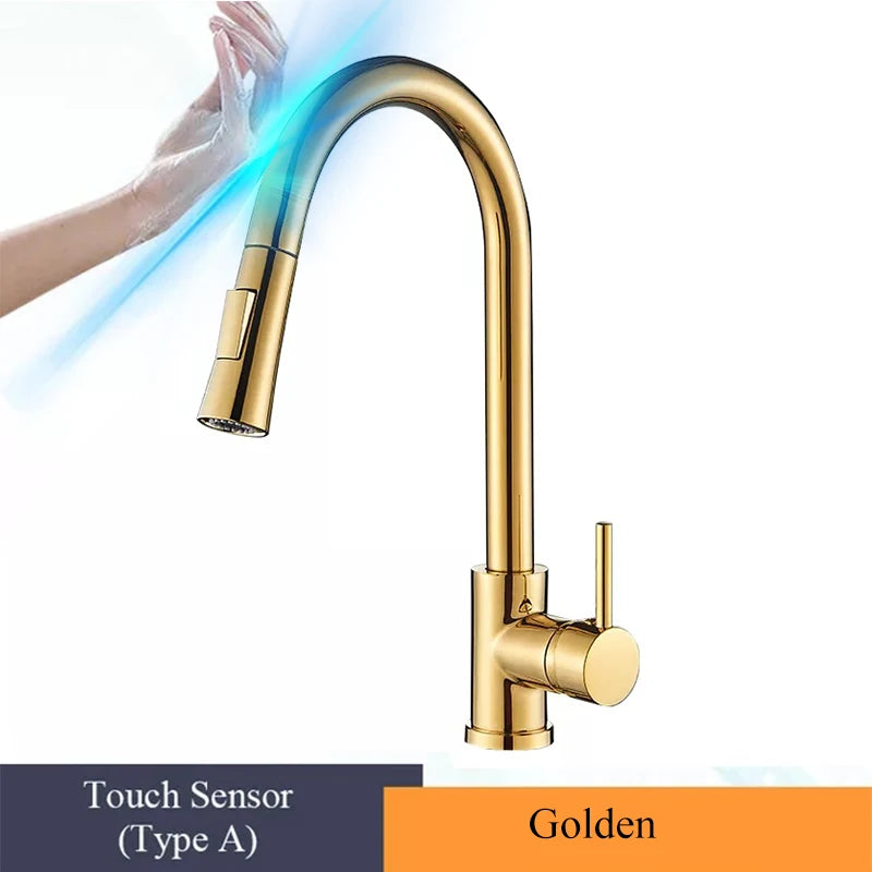 Wanmivezlo Pull-Out Touch Sensor Kitchen Faucet 360 Rotation