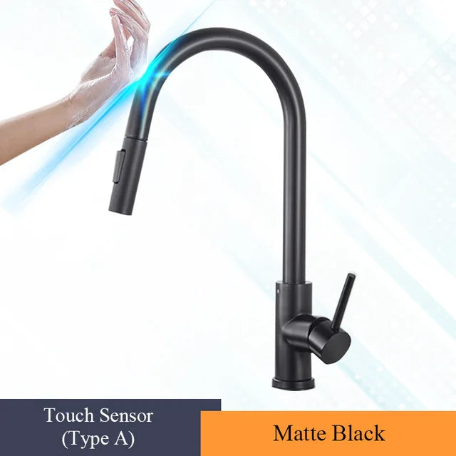 Wanmivezlo Pull-Out Touch Sensor Kitchen Faucet 360 Rotation