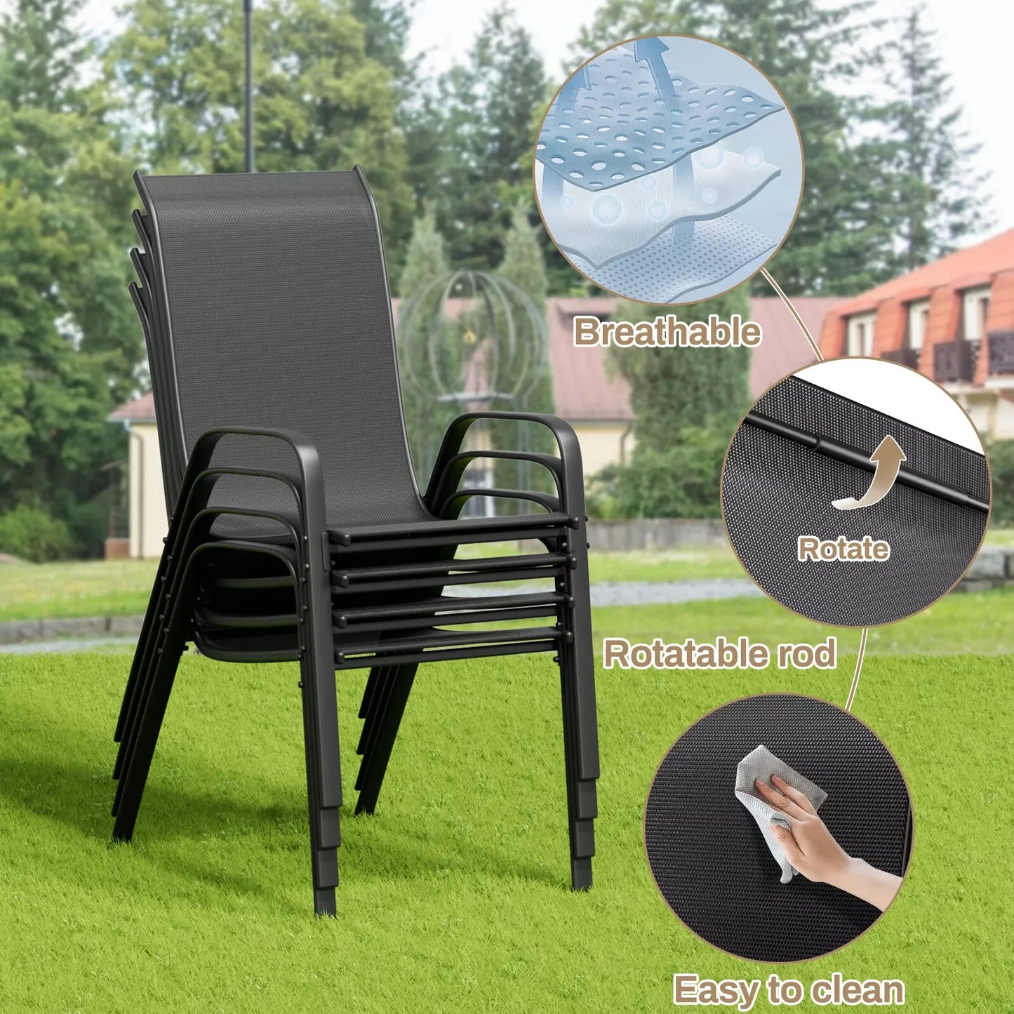 Five Piece Patio Dining Set Outdoor Furniture