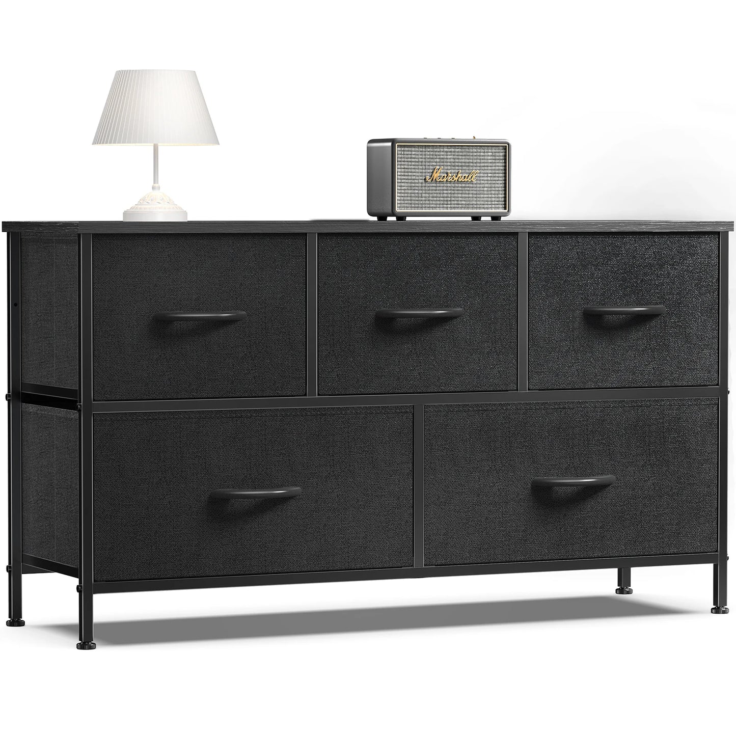 JHK Living Room Display Cabinet With 5 Fabric Drawers