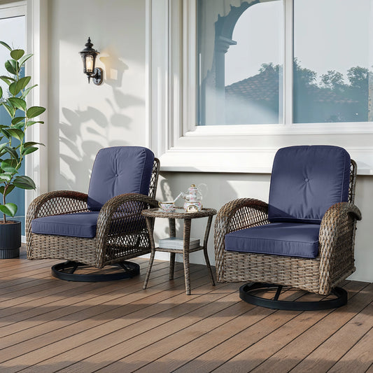Outdoor 3 Piece Patio Furniture Set With Cushions
