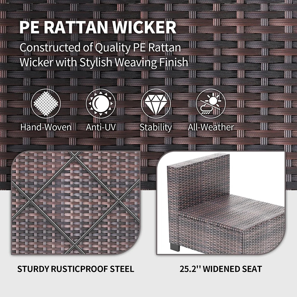 HiMISS 7 Piece PE Rattan Patio Set With Cushions