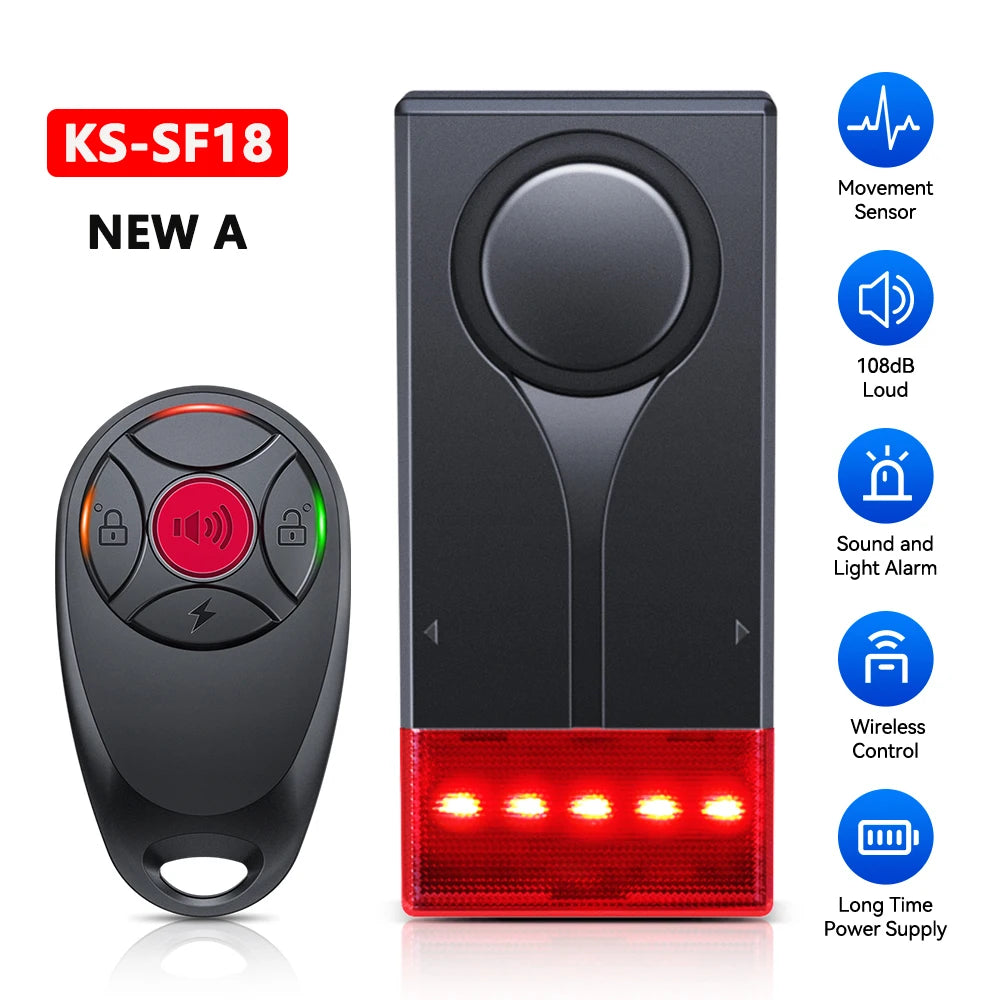 Awapow Wireless Bike Alarm With Remote Control 110dB Anti Theft