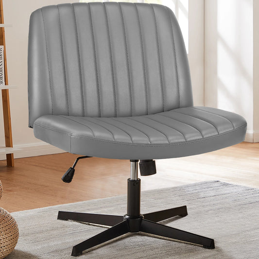 JHK Cross Legged Office Rocking Chair Armless Adjustable Swivel