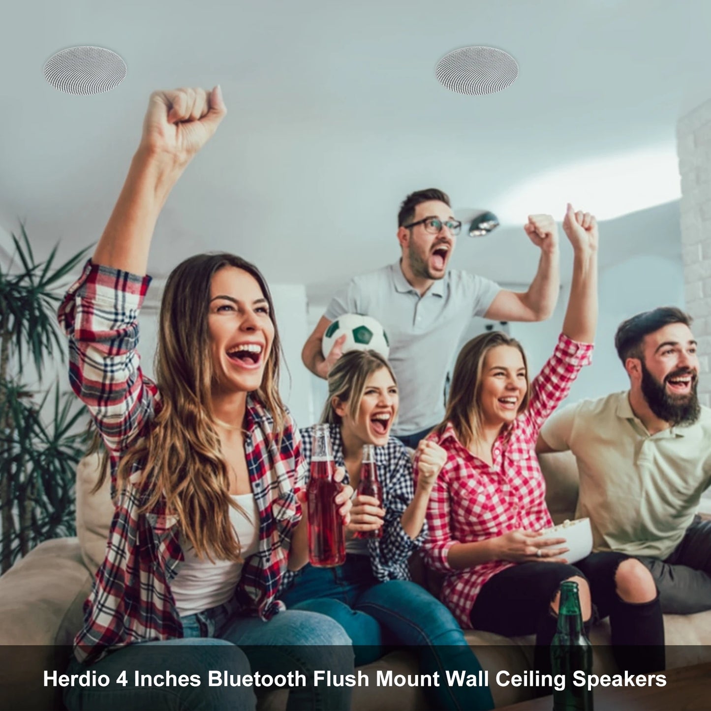 Herdio Flush Mount Two-Way Ceiling Bluetooth Speaker