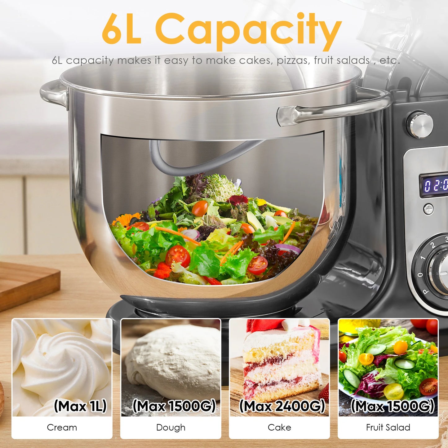 Biolomix Kitchen Stand Mixer and Blender Quiet Six-Speed