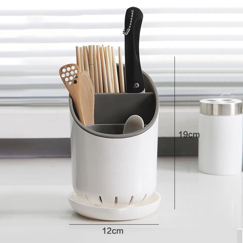 Chopsticks Drain Tube With Plate Kitchen Organizer Rack