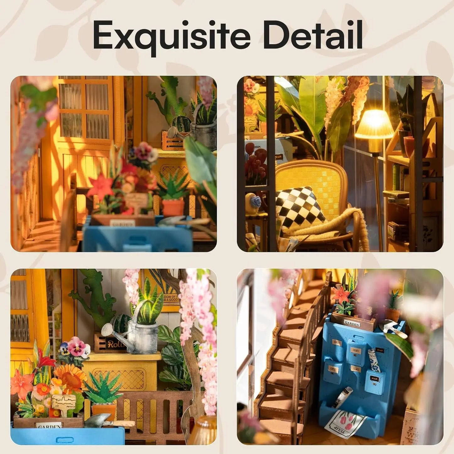 Robotime Rolife Garden House Book Nook Kit With LED Light