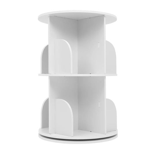 Rotating Bookshelf 360° 2-Layer Rotating Bookshelf Bookcase Freestanding Storage Shelf Display Rack Bookshelf for Living Room