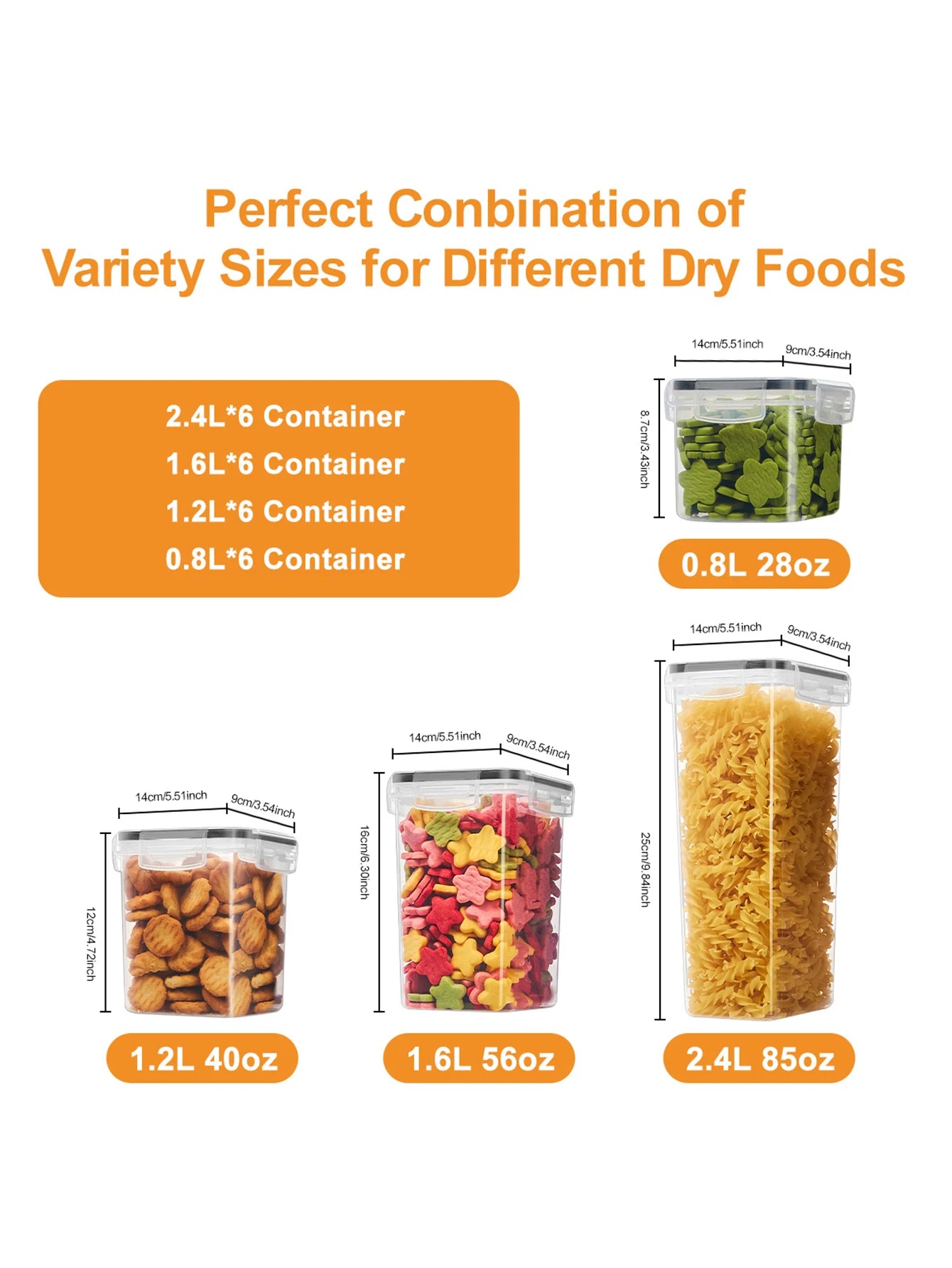 48-Piece Sealed Food Storage Containers With Lids Labeled