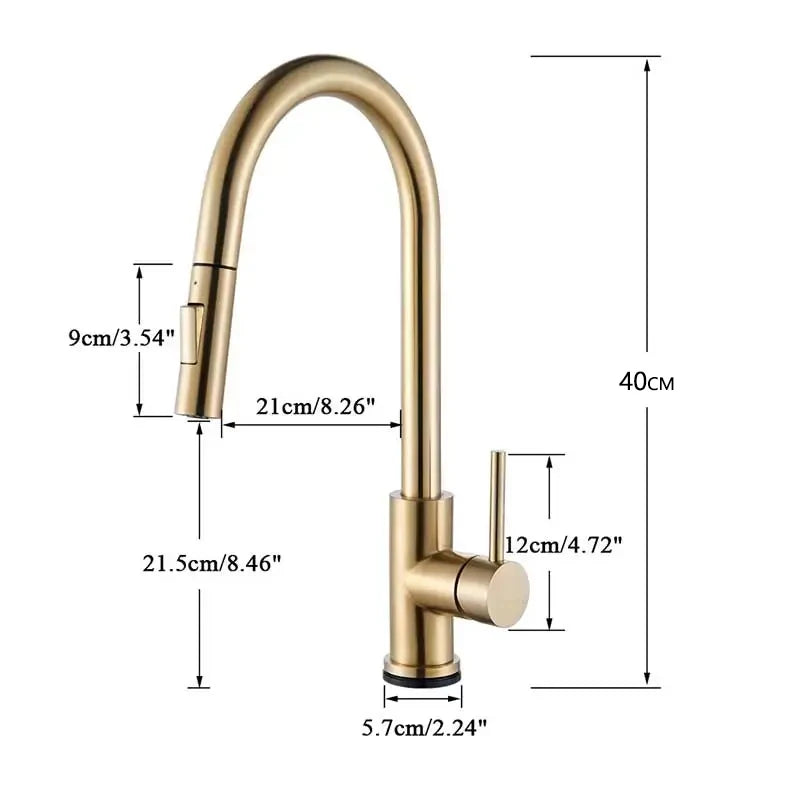 Wanmivezlo Pull-Out Touch Sensor Kitchen Faucet 360 Rotation