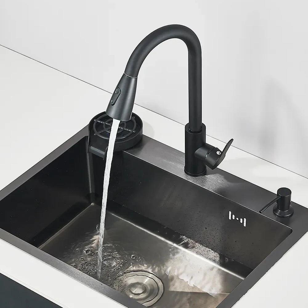 Stainless Steel Kitchen Sink With Integrated Faucet Soap Dispenser