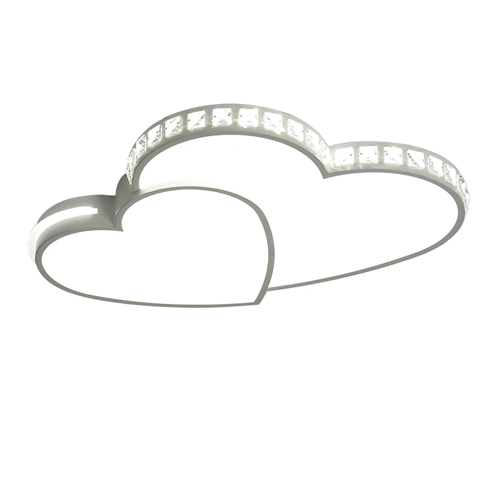 Heart Shaped Crystal LED Ceiling Light Fixture