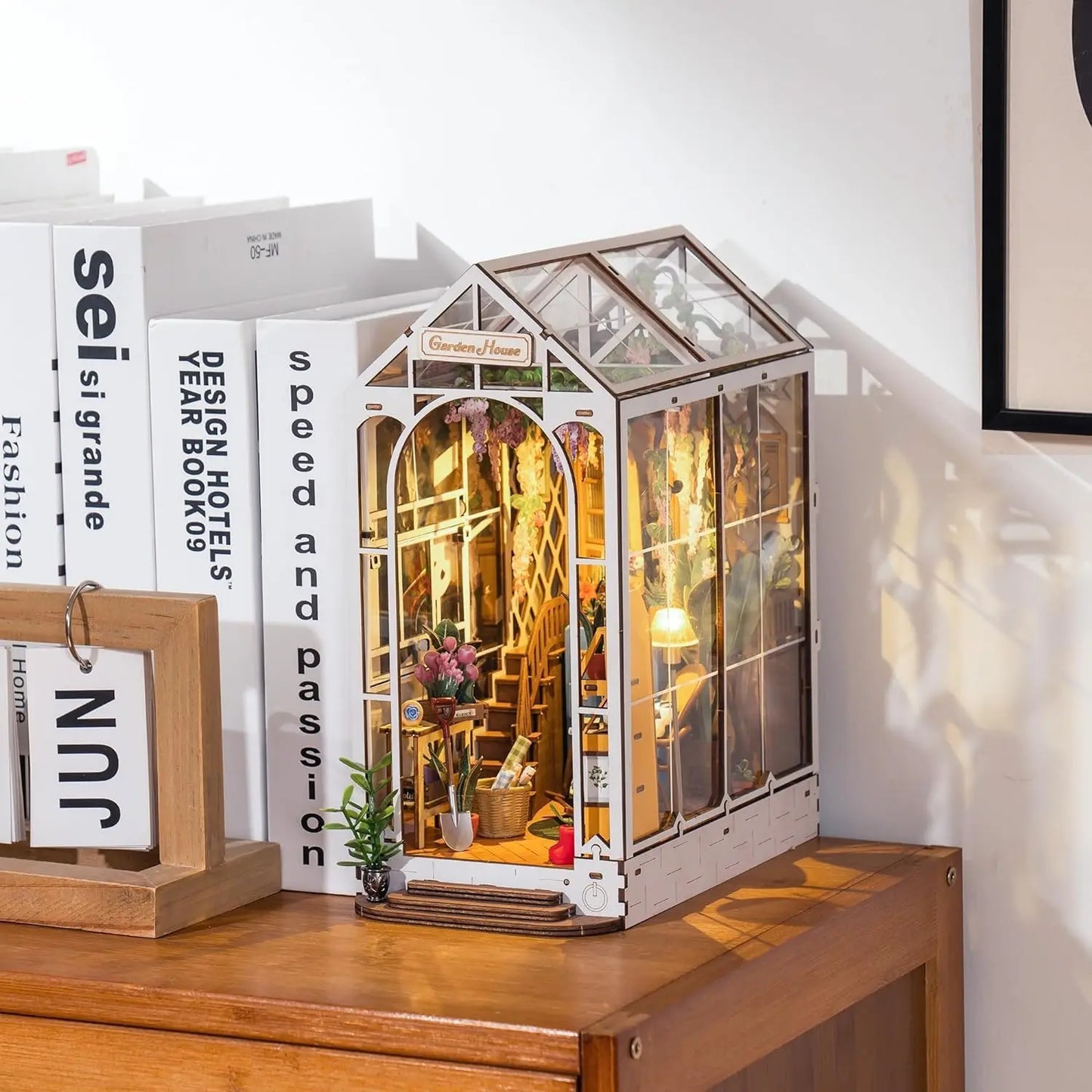 Robotime Rolife Garden House Book Nook Kit With LED Light