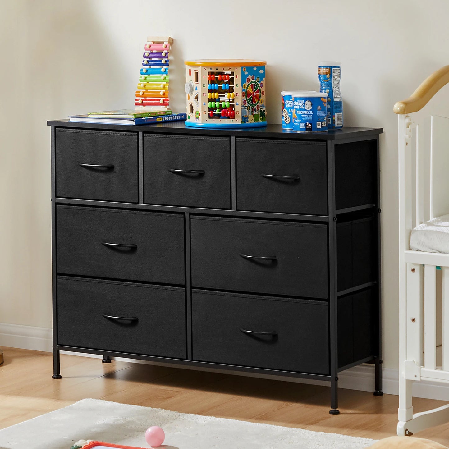JHK Seven Drawers Fabric Organizer Dresser For Bedroom