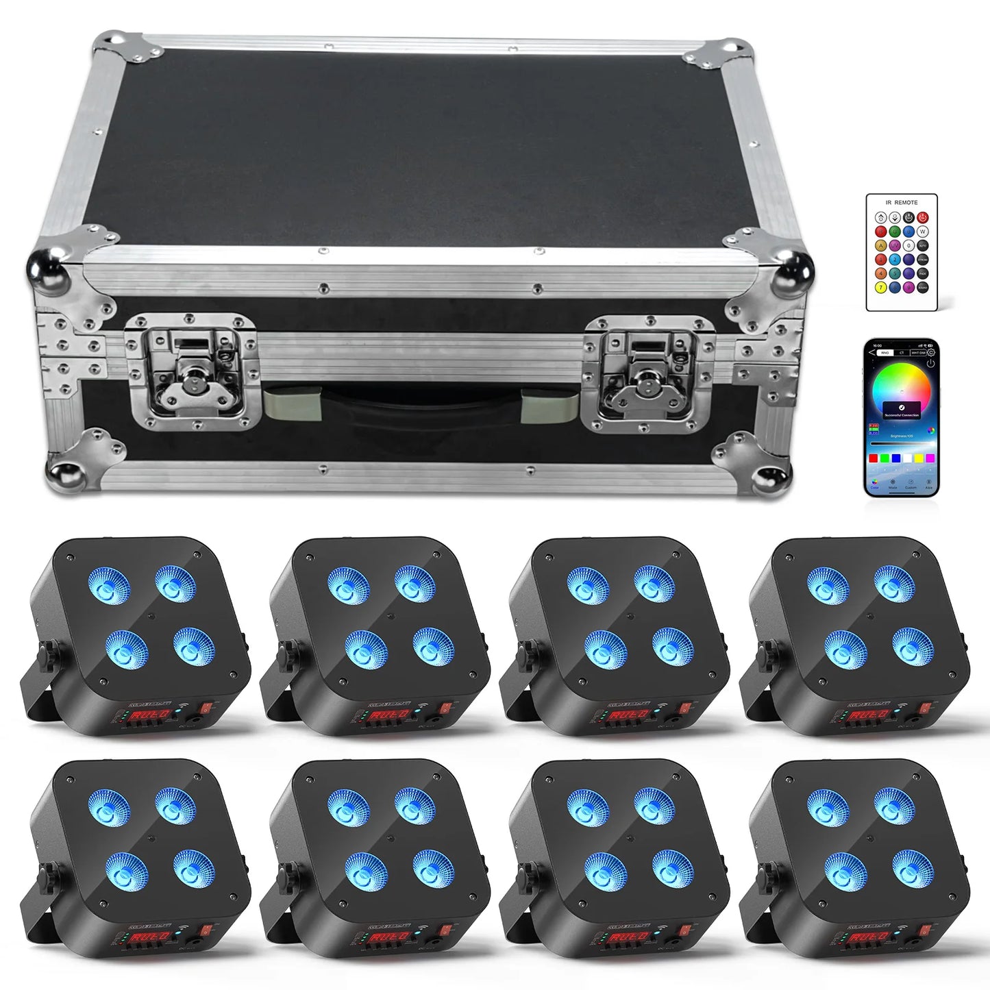 U'King Wireless App-Controlled LED Par Light RGBWA+UV