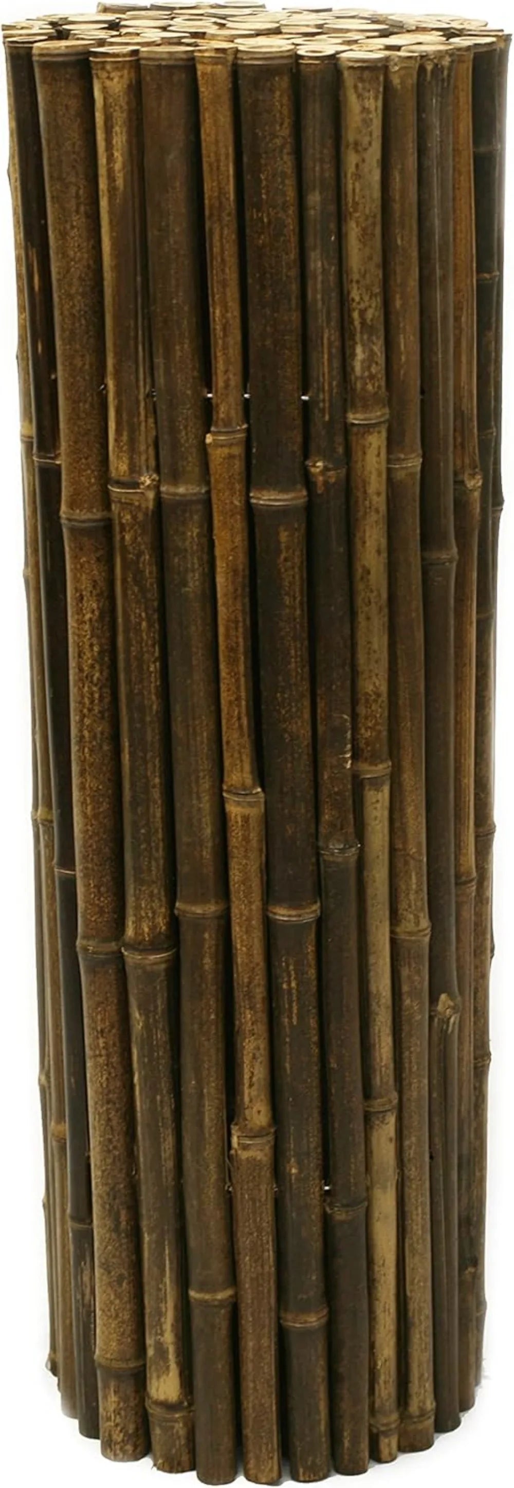 XMSJ Natural Black Bamboo Fence Roll Privacy Screen