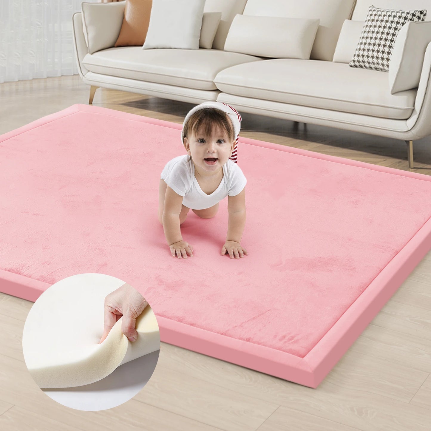 Huloo Sleep Memory Foam Playpen Carpet Non Slip Living Room