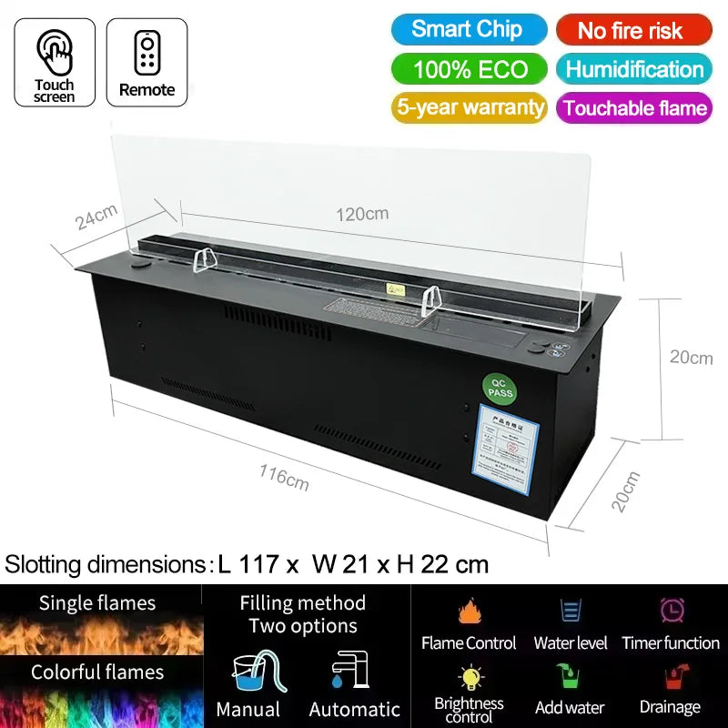 AFLYEVER Intelligent Water Replenishment 3D Atomizing Fireplace Designer