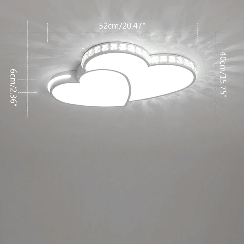 Heart Shaped Crystal LED Ceiling Light Fixture