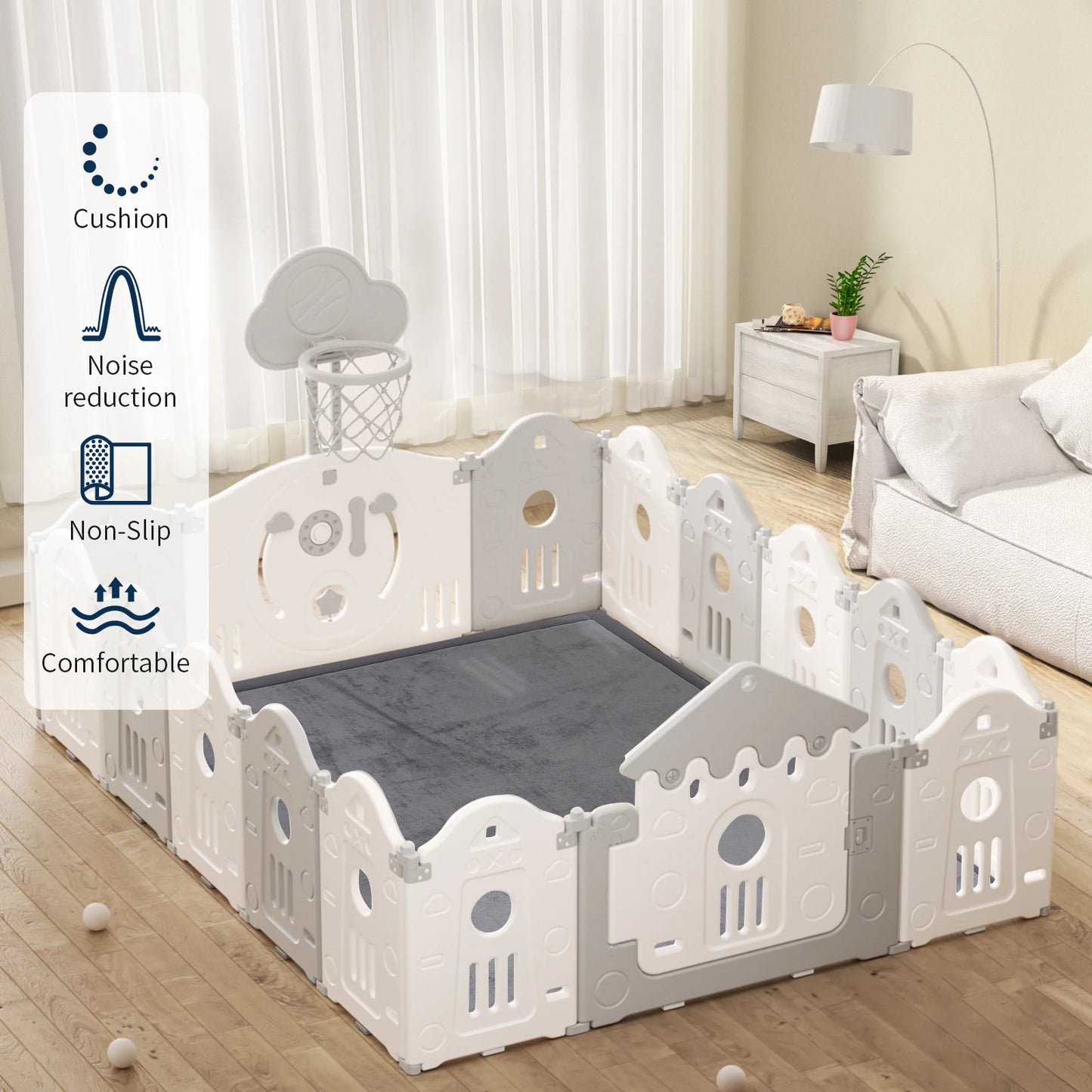 Huloo Sleep Memory Foam Playpen Carpet Non Slip Living Room