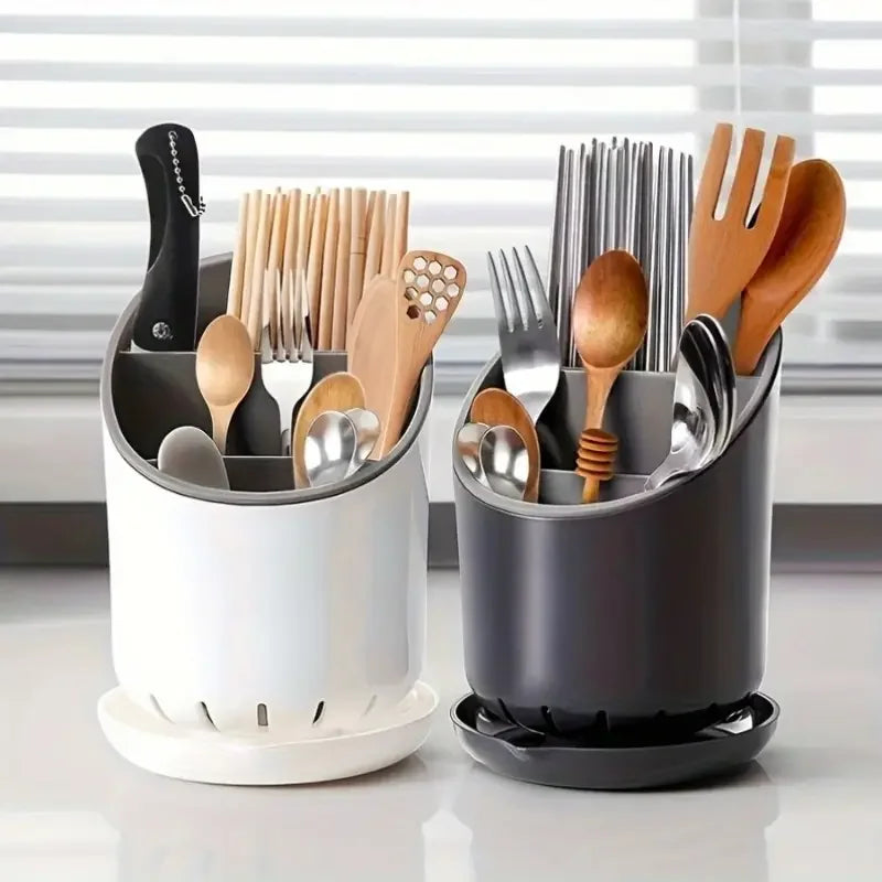 Chopsticks Drain Tube With Plate Kitchen Organizer Rack