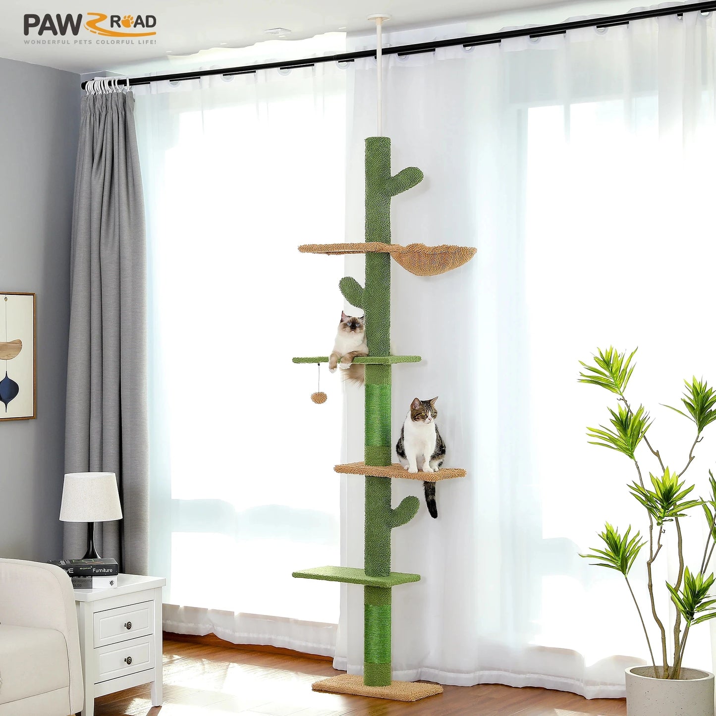 PAWZ Road 5 Tier Floor to Ceiling Cat Tree Scratching