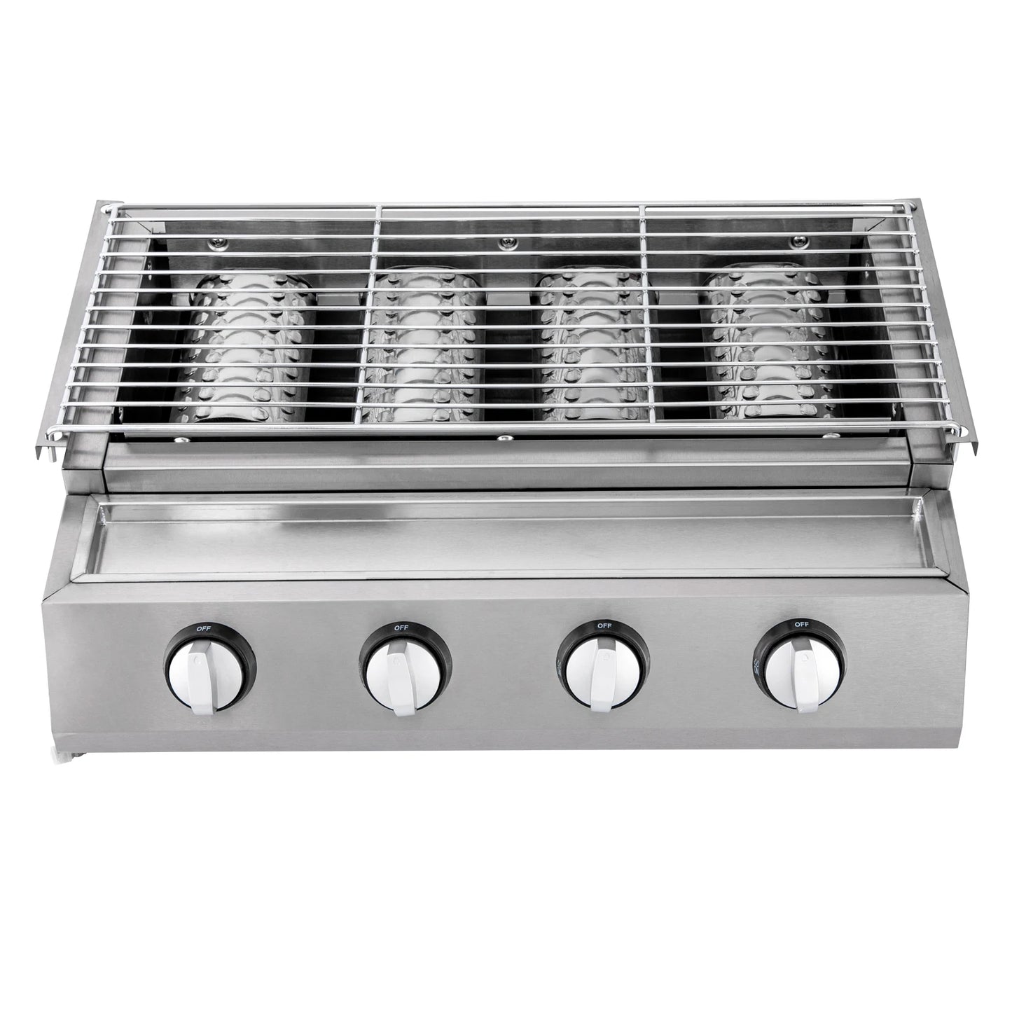 Portable 4-Burner Smokeless Stainless Steel Tabletop Gas Grill For Camping
