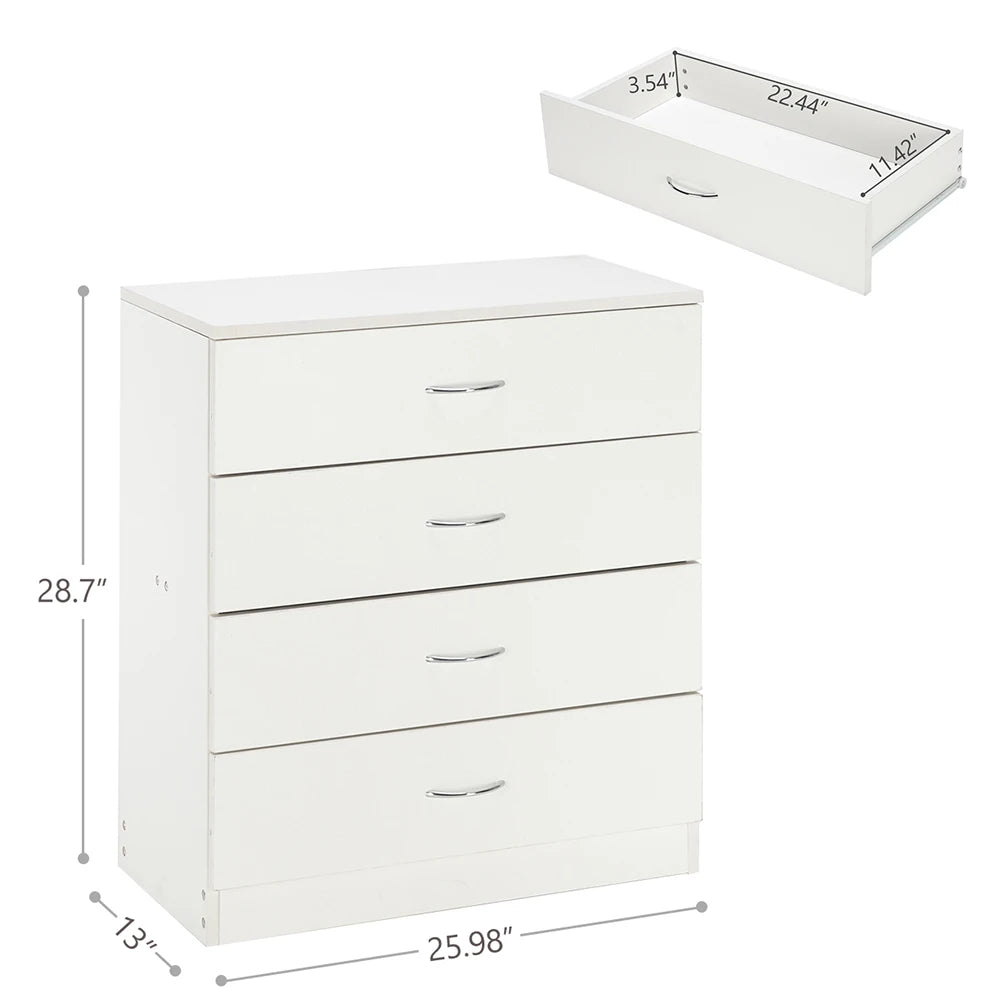 Modern Simple 4 Drawer Dresser For Bedroom Storage Furniture