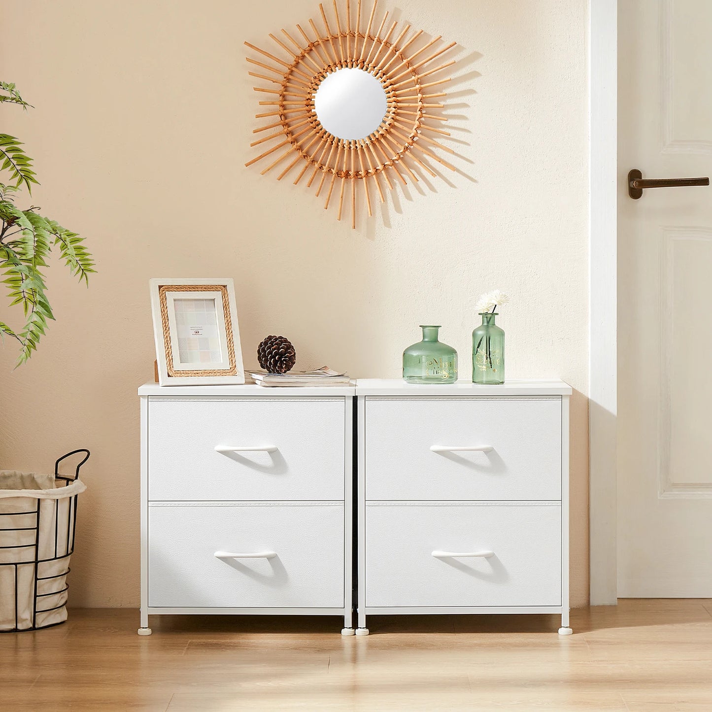 JHK Nightstand Bedside Table With Ample Storage Drawers
