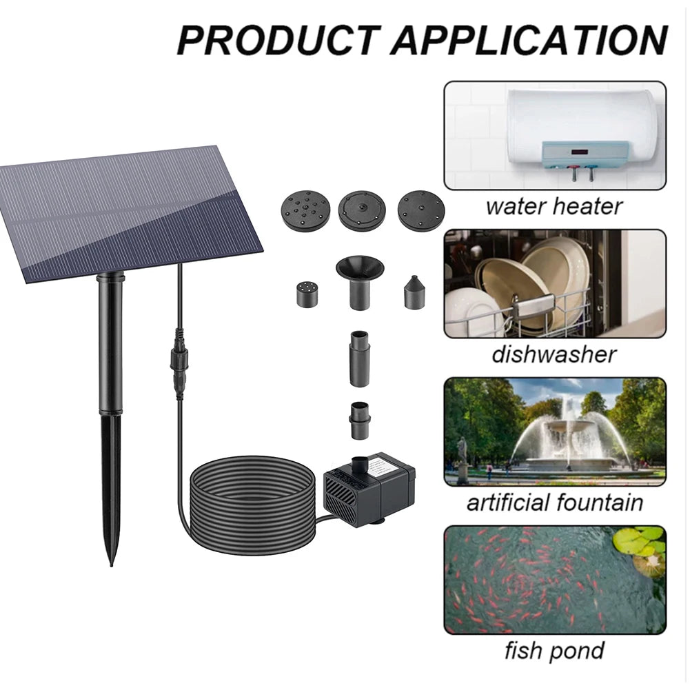 Shunmaii Solar Panel Fountain Pump For Garden And Aquariums