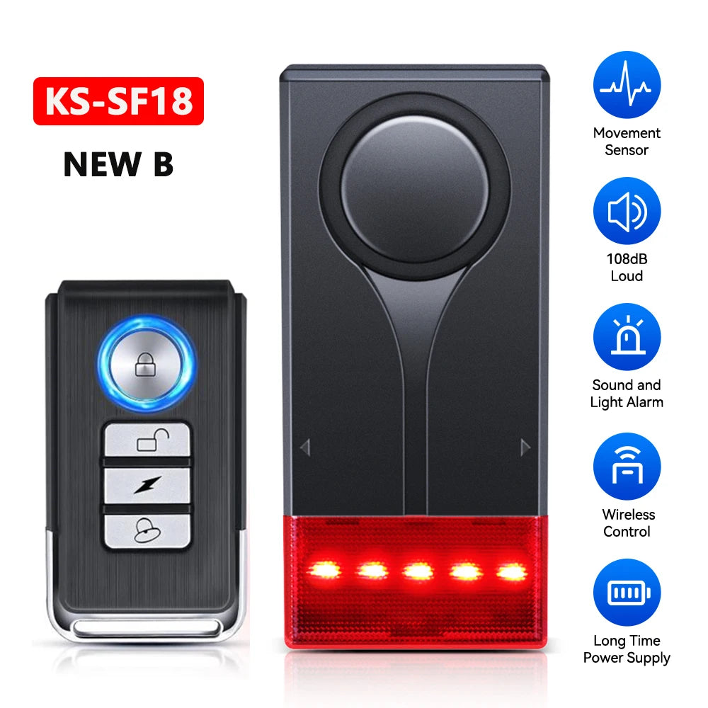 Awapow Wireless Bike Alarm With Remote Control 110dB Anti Theft