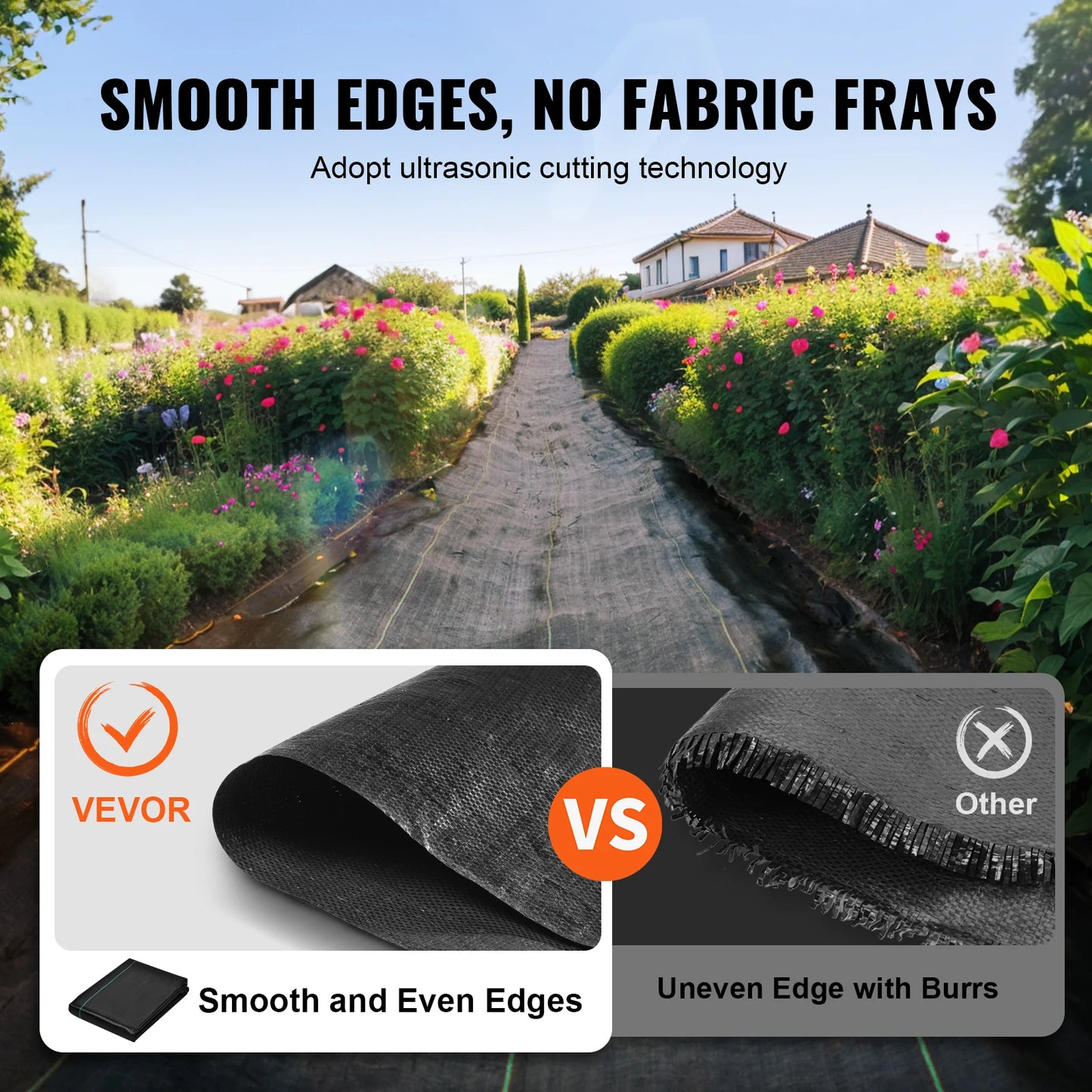 VEVOR Weed Barrier Landscape Fabric Heavy Duty Geotextile High Permeability