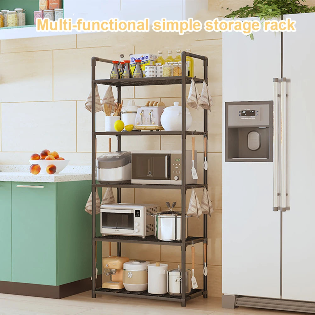 5-Shelf Adjustable Storage Shelves Heavy Duty Rack Storage Shelving Unit 66 Lbs Capacity Organizer for Kitchen,Garage,Bathroom