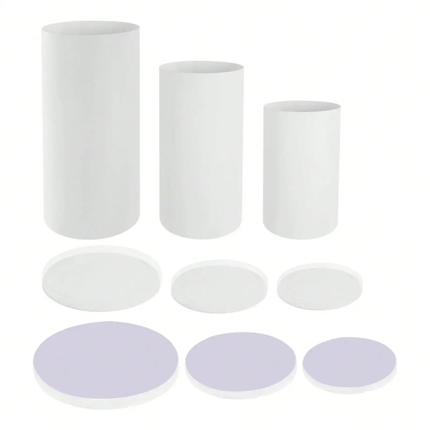 Three Piece Cylinder Pedestal Stands For Wedding Decor